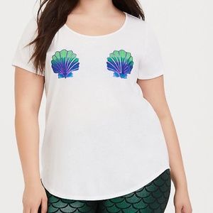 Torrid Plus Size 2x White Mermaid Seashell Tee